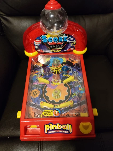 Dubble Bubble Pinball Machine DB100P Tabletop Gumball Lights + Sounds,Red. RARE