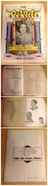 1940-programa de mano Paralelo a la Vista-Desaparecido Teatro Nuevo de Barcelona