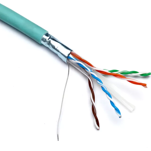 100-191 - Excel Solid Cat6A Cable U/FTP S-Foil LSOH CPR Euroclass Dca 500 m  Reel Ice Blue