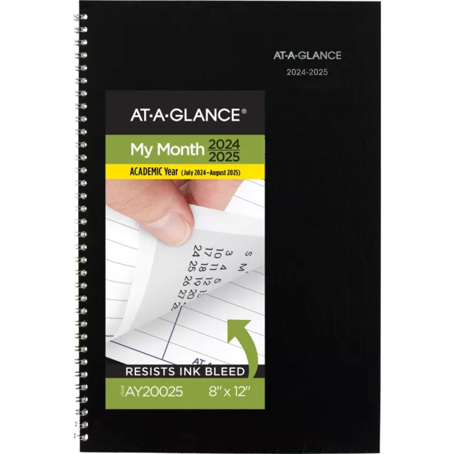 ATAGLANCE DAYMINDER ACADEMIC 20242025 Monthly Planner Black Large 8