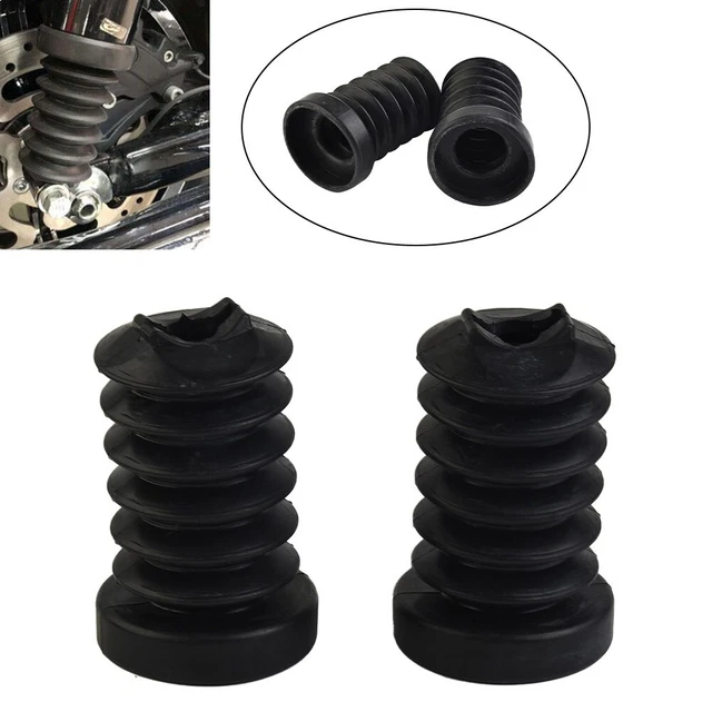 Pair Black Rubber Shock Gaiters For Honda Gold Wing GL1100 / GL1100A (1980-1983)