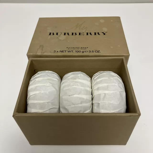 MY BURBERRY BATHING SOAP 3X 100G/3.5 OZ Damaged Box