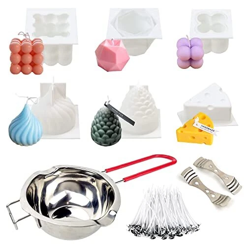 6 Stück DIY Silikonform Kerzenformen für die Herstellung von Kerzenaromen, Set m