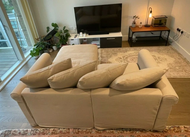 IKEA GRONLID 2-SEAT Sofa with Chaise Sporda natural (beige