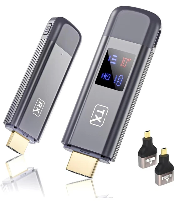 WIRELESS HDMI TRANSMITTER and Receiver, Extender 4K Supported, LED ...