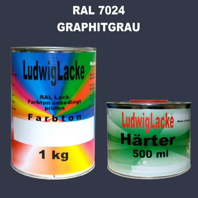 Vernice Auto 2K RAL 7024 Grigio Grafite Lucido – Barattolo Da 1,5 L Con Indurente Incluso, Made In Germany