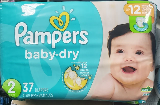 Nuevos pañales desechables Pampers Baby Dry talla 2 37 unidades Sesame Street JUMBO T102