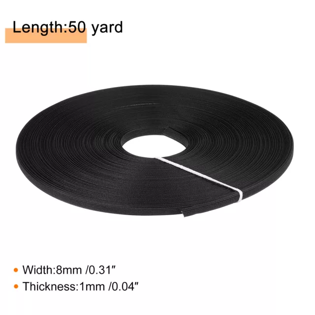 Deshuesado para coser, 1 pieza 50 yardas 8 mm poliéster deshuesado de alta densidad (negro) 2