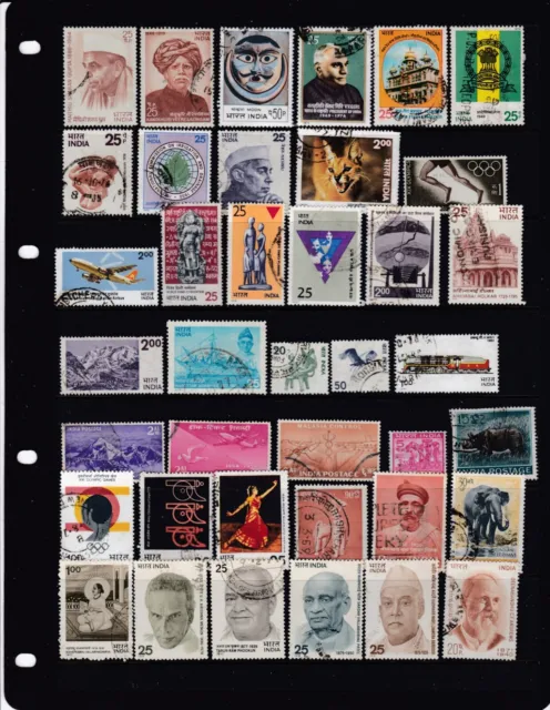 India Used Collection Mainly Commemorative Stamps Various Themes