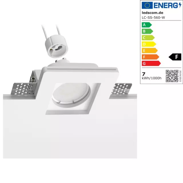 LED yeso foco empotrables GIEDI II DIY, incluido GU10 bombilla 460lm blanca