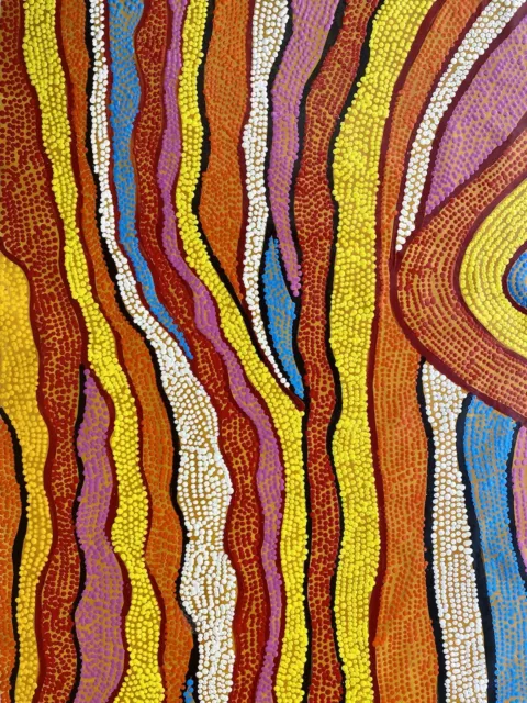 Huge 190cm by 90cm Dot Painting, Original Abstract Painting Aboriginal style