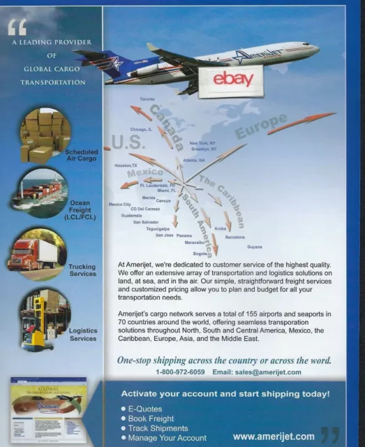 Amerijet Cargo Service 2009 B727-200 Service To Central & South America Ad