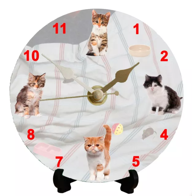 Orologio Gattino = 12cm Orologio Fai Da Te Kit Gattini per Tutti Amanti dei Gatti, Spedito Gratuito