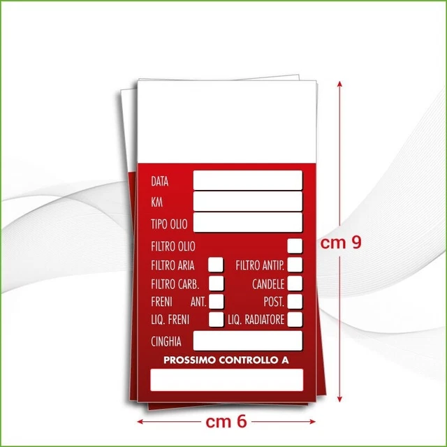 Adesivo Tagliando Auto Cambio Olio Etichetta In PVC, Adesivi - Foto 9