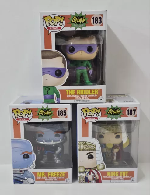 Funko Pop! Batman Classic TV Series 183 The Riddler 185 Mr. Freeze 187 King Tut