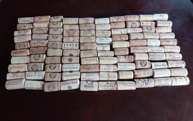 Lot of 100 Used Natural Wine Corks Crafts Weddings - Variety from West Coast