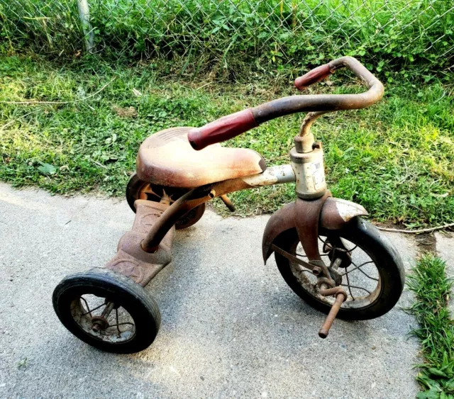 Vintage AMF Junior Toy Co Red Tricycle Bicycle All Original Kids Bike Display