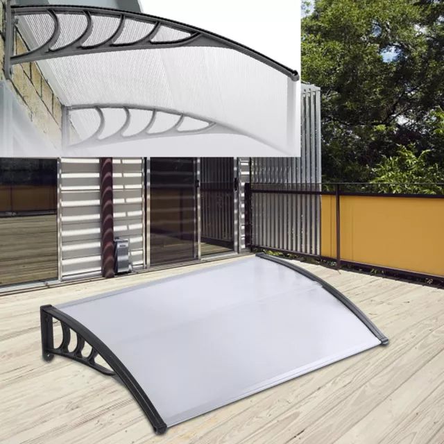 Tettola porta d'ingresso copertura trasparente tettoia a baldacchino PC tetto porta resistente alle intemperie NUOVO DE