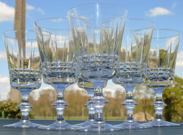Bayel? - Service de 6 verres à vin blanc en cristal taillé