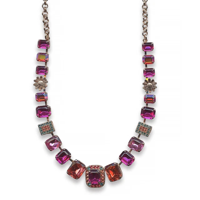 Mariana Necklace Beautiful Fuchsia, Lt Rose, Lt Siam AB, Rose Peach, & Indico...