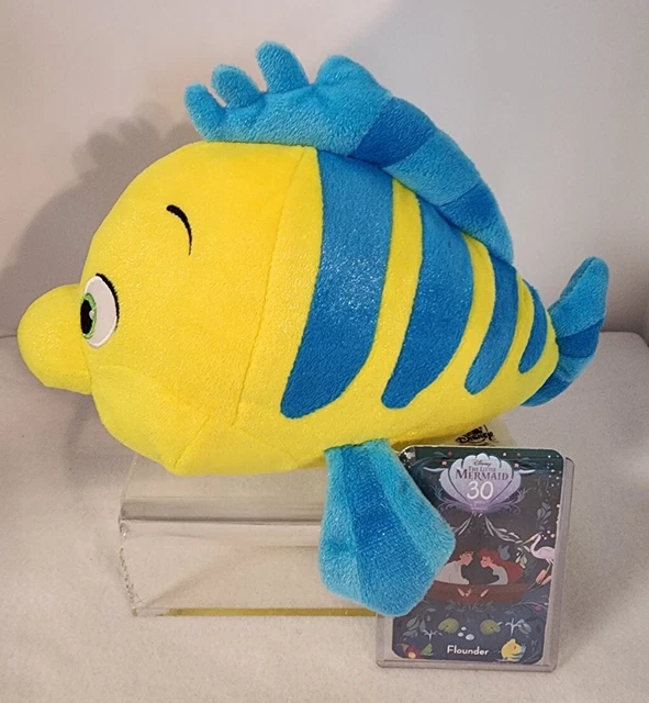 DISNEY STORE FLOUNDER 12" Plush The Little Mermaid 30 Years With Tag