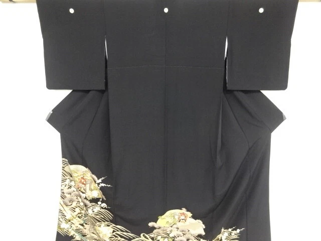 41795# Japanese Kimono / Antique Tomesode / Kinsai / Carriage & Shochikubai
