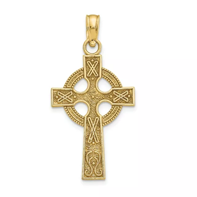 Real 14kt Yellow Gold Celtic Cross Pendant