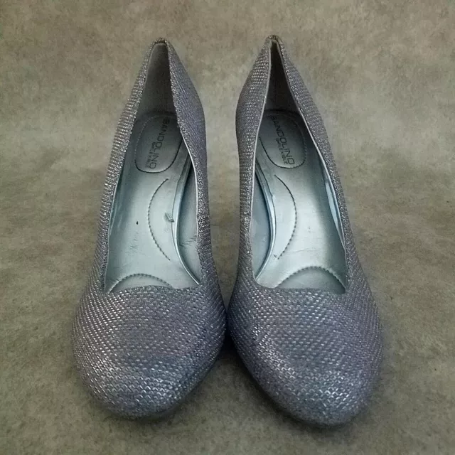 Bandolino Womens Lantana  Size 6 Silver  Textile Slip On 3" Heel Pumps 2