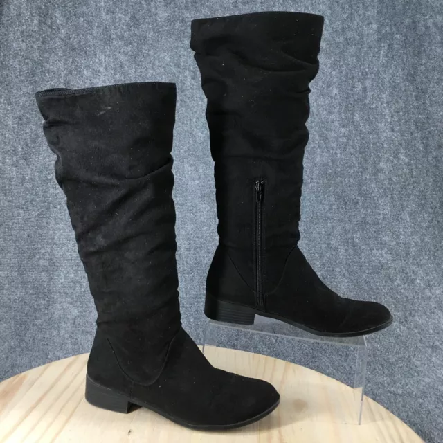 Kelly And Katie Boots Womens 7.5 Lilyana Tall Pull On Riding Boot Black Fabric