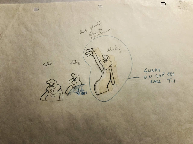 Famous Studios Ghostly Trio, 'Fatso and Whitey' (1958). Includes Cel & drawing