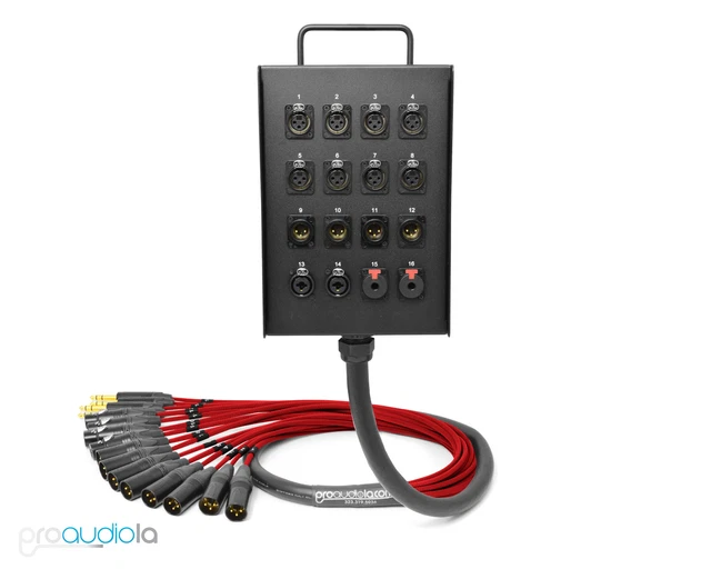 16 CHANNEL CUSTOM Mogami Studio Wall Stage Floor Box Neutrik Gold Red