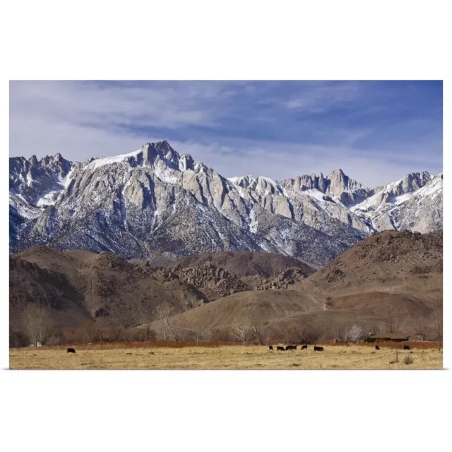 Mt. Whitney Range I Poster Art Print, California Home Decor