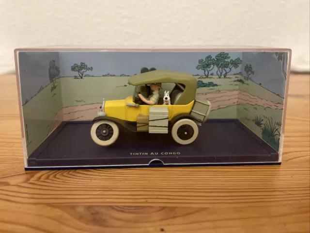 Modellauto Tintin Tim & Struppi Ford T 1910 gelb AU CONGO 1:43 Tim im Kongo