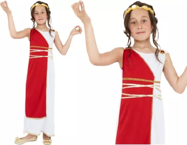 Abito elegante bambine bambina greca costume bambini abito greco romano nuovo