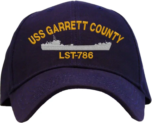 USS Garrett County LST-786 Embroidered Baseball Cap - Available in 3 Colors