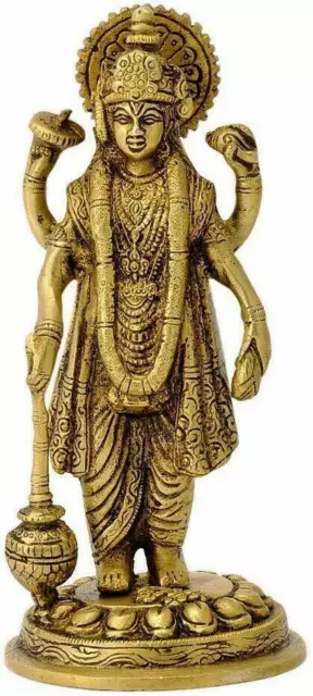 Standing Lord Vishnu God Handmade Brass Idol Statue Figurine Gift