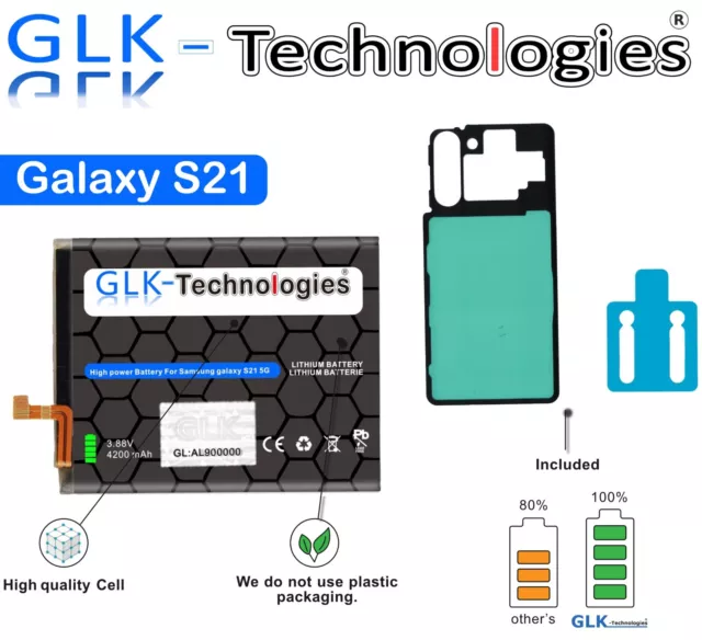 GLK für Original Samsung Galaxy S21 5G SM-G991B Akku Batterie EB-BG991ABY Oh SET