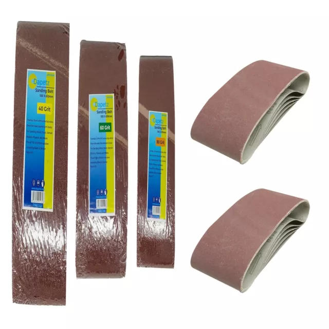 Sanding Belt 100 x 610mm Heavy Duty Aluminium Oxide Sandpaper 40 60 80 120 Grit