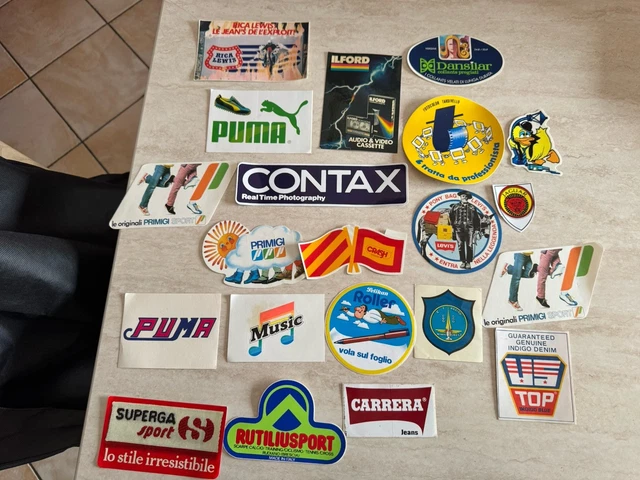 LOTTO 21 ADESIVI pubblicitari marchi anni 70-80-90 vintage nuovi