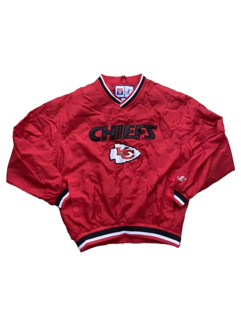Kansas City Chiefs NFL Football Vintage Logo 7 Windbreaker Pullover Red Rare M
