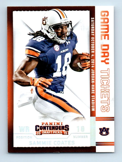 2015 Panini Contenders Draft Picks Game Day Tickets Sammie Coates Auburn Tigers