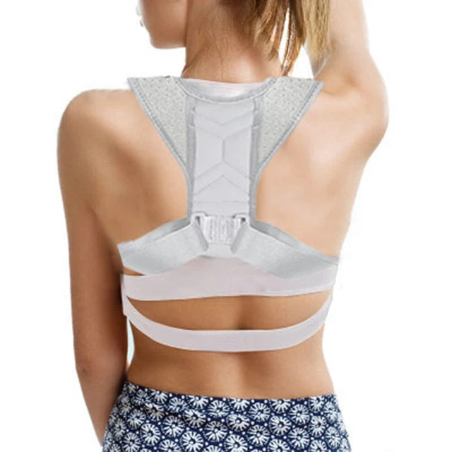 Enderezador de espalda corrector de postura de espalda para hombro cuello espinal (gris M)