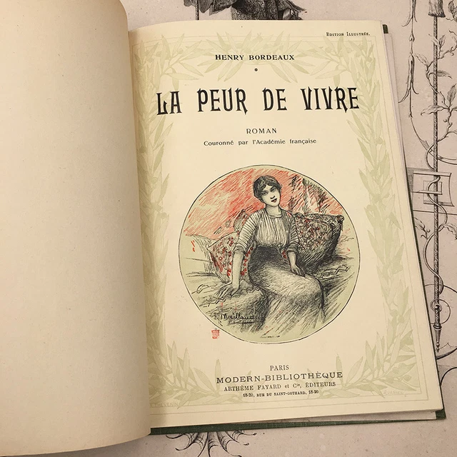 LIVRE LA PEUR de vivre Illustré Henry Bordeaux Edition Arthème Fayard ...