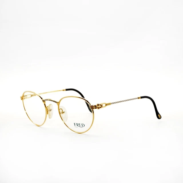 FRED OCCHIALI da vista vintage in metallo tondi unisex OURAGAN ORO PLATINO EUR 800 00 PicClick IT
