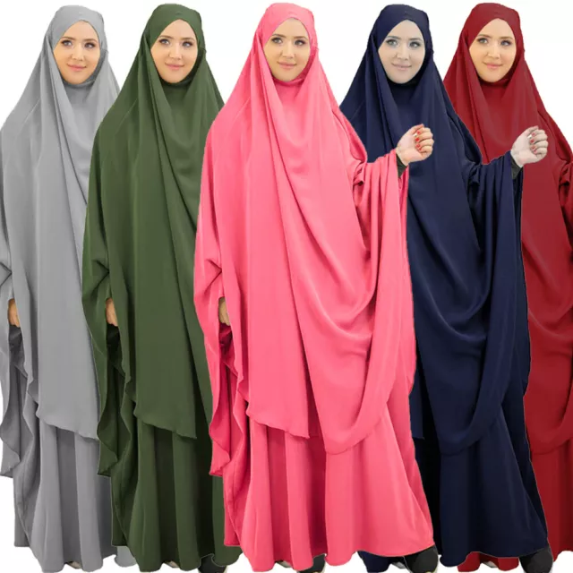 RAMADAN MUSLIM WOMEN Overhead Khimar Hijab Prayer Dress Robe Burqa Arab ...