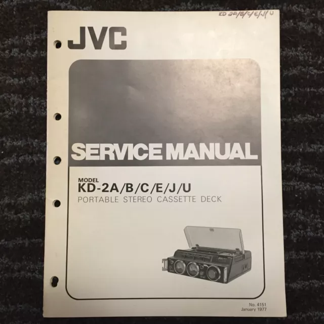 Original JVC Service Manual for K & KD Model Cassette Decks ~ Select One