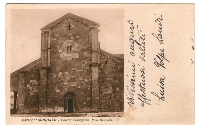 Cartolina - Regno - 1934 - Castell'Arquato - Chiesa Collegiata - FP - VG