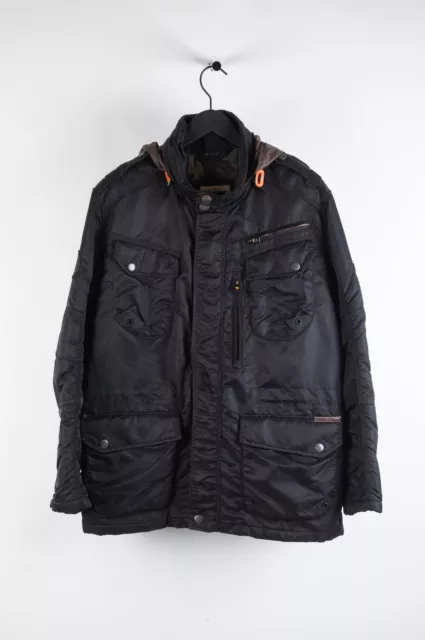 Original Camel Active mit Kapuze Schwarz Herren Jacke IN Größe 54IT (L)