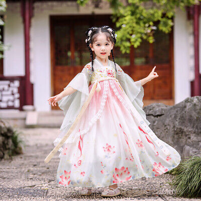 GIRL Antico HANFU ricamato Tang Vestito Principessa abito tradizionale cinese