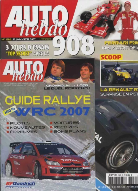 AUTO HEBDO n°1580 17/01/2007 GUIDE WRC 2007 207 S2000 FERRARI F2007